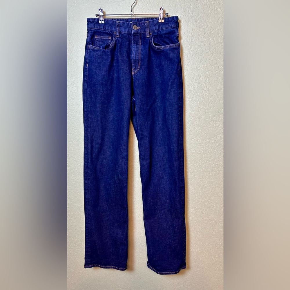 COS Womens Loose Straight High Rise Jeans 28 Dark Wash Full Length